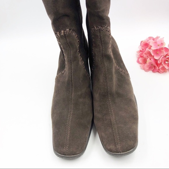 Aquatalia | Weatherproof Suede Brown Wedge Boot - Picture 4 of 7